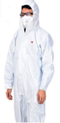 3M 4510帶帽連體防護(hù)服 防顆粒物、低濃度液體噴濺 、家居打掃